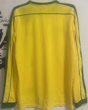 1998 Brazil Home Yellow Retro Long Sleeve Jersey (No small fonts on the chest)
