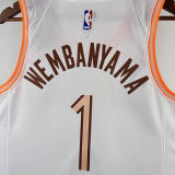 2023/24 Spurs WEMBANYAMA #1 White City Edition NBA Jerseys