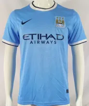 2013/14 Man City Home Blue Retro Soccer Jersey