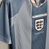 1996 England Away Grey Retro Soccer Jersey