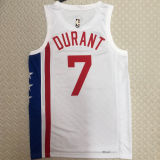 Nets DURANT #7 White Retro NBA Jerseys