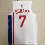 Nets DURANT #7 White Retro NBA Jerseys