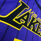 2018 LA Lakers BRYANT # 24 Purple Stripe Limited Edition NBA Jerseys Hot Pressed