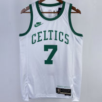 2023/24 Celtics BROWN #7 White Retro NBA Jerseys 热压