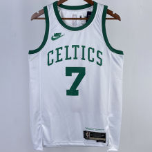 2023/24 Celtics BROWN #7 White Retro NBA Jerseys 热压