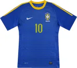 2010 Brazil Away Blue Retro Soccer Jersey