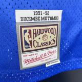 1991/92 Nuggets MUTOMBO #55 Blue Retro NBA Jerseys 热压