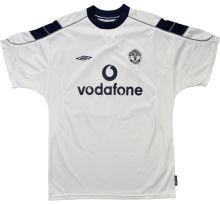 2000/01 M Utd Away White Retro Fans Soccer Jersey