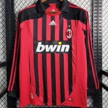2007/08 AC Milan Home Long Sleeve Retro Jersey