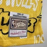 1996/97 Lakers ONEAL #34 Yellow Retro NBA Jerseys 热压