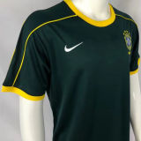 1998 Brazil GK Dark Green Retro Soccer Jersey