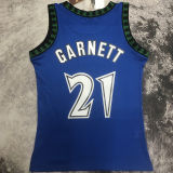 2003/04 Timberwolves GARNETT #21 Retro Blue NBA Jerseys热压
