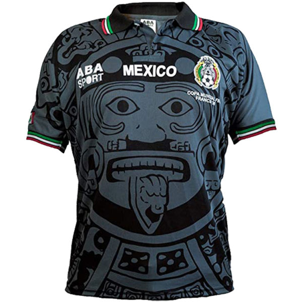 1998 Mexico Black Retro Soccer Jersey