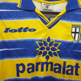 1998-1999 Parma Home Yellow Retro Soccer Jersey