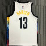 2021 Nets HARDEN #13 City Edition White NBA Jerseys Hot Pressed