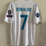 RONALDO # 7 RM Home UCL FINAL KYIV 2018 Retro Jersey 2017/18 (Have All Patch 全臂章有胸前字) ★★