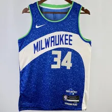 2023/24 Bucks ANTETOKOUNMPOL #34 Blue City Edition NBA Jerseys