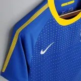 2010 Brazil Away Blue Retro Soccer Jersey