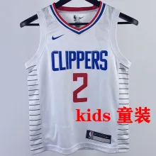 Clippers LEONARD #2 White Kids NBA Jersey 热压
