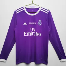 2016/17 RM Purple Away Retro Long Sleeve Jersey 带胸前小字