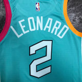 Spurs LEONARD #2 Light Green City Edition NBA Jerseys