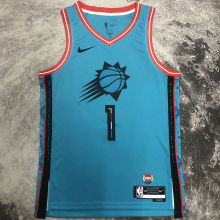 2023/24 Suns BOOKER #1 Wathet City Edition NBA Jerseys