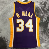 1999/00 Lakers ONEAL #8 purple Retro NBA Jerseys热压