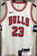 Bulls Jordan #23 White NBA Jerseys Hot Pressed