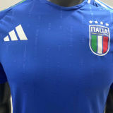 2024 Italy Home Blue Player Version Long Sleeve Jersey