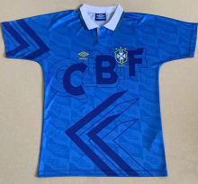 1991/93 Brazil Away Blue Retro Soccer Jersey