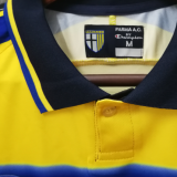 1999-00 Parma Home Yellow Retro Soccer Jersey