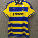 1999-00 Parma Home Yellow Retro Soccer Jersey