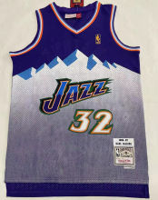 1996/97 Jazz MALONE #32 Snow Mountain Edition Purple Mitchell Ness Retro Jerseys 刺绣