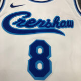 LA Lakers Bryant # 8 White NBA Jerseys Hot Pressed
