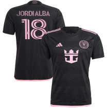 JORDI ALBA #18 Inter Miami 1:1 Quality Away Black Fans Jersey 2023/24 胸前新广告 ★★