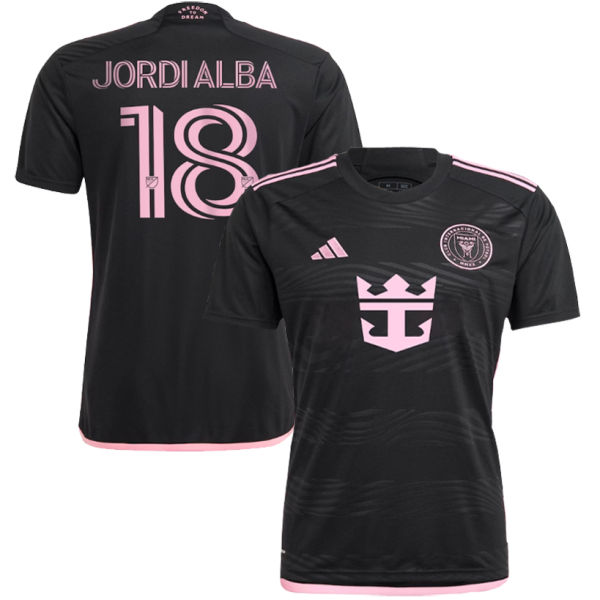 JORDI ALBA #18 Inter Miami 1:1 Quality Away Black Fans Jersey 2023/24 胸前新广告 ★★