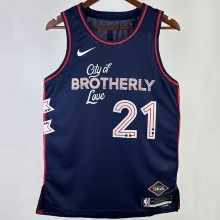 2023/24 76ers EMBIID #21 Sapphire Blue City Edition NBA Jerseys 热压