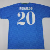1991/93 Brazil Away Blue Retro Soccer Jersey