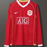 RONALDO #7 M Utd Home Long Sleeve Retro Jersey 2006/07 (Have Patch 带双臂章 FA Premier League Font 英超字体 ) ★★