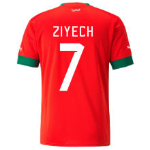 ZIYECH #7 Morocco Home Red Fans Jersey 2022/23 ★★