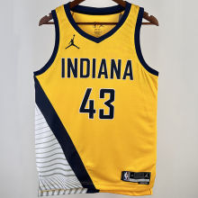 2023/24 Pacers SIAKAM #43 Yellow NBA Jerseys