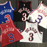 76ers IVERSON #3 Retro Blue NBA Jerseys