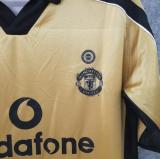 2001 M Utd Golden Retro Soccer Jersey