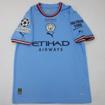 2022/23 Man City UCL Final 1:1 Quality Home Fans Jersey(Have All Patch 全臂章有胸前字有号下广告) ★★