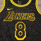 LA Lakers Bryant #8 Black Snake NBA Jerseys Hot Pressed