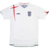 2006 England Home White Retro Soccer Jersey