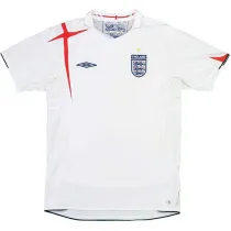 2006 England Home White Retro Soccer Jersey