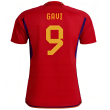 GAVI #9 Spain 1:1 Quality Home Red Fans Jersey 2022/23 ★★