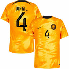 VIRGIL #4 NL1:1 Quality Home Orange Fans Jersey 2022/23 ★★