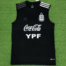 2023 Argentina Black 3 Stars Vest Jersey 3星 背后有广告 胸前两横条广告